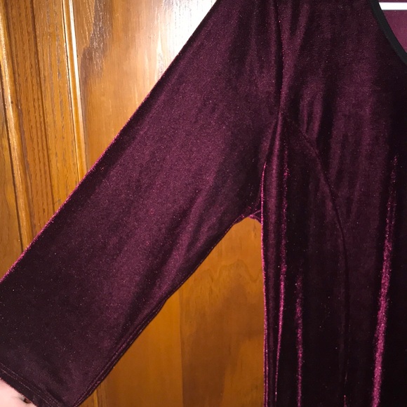 Red plum Velvet Mini Dress Half Sleeve size XXL - Picture 4 of 11